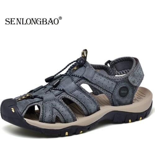 New Summer Men Sandals 2020 Leisure Beach Men Casual Shoes High Quality Leather Sandals The Mens Sandals Big size 38-49