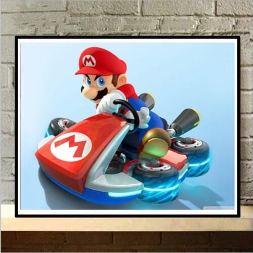 Carton Mario DIY Cross Stitch 11CT Embroidery Kits Craft Needlework Set Printed Canvas Home Decoration Dropshipping Wholesale
