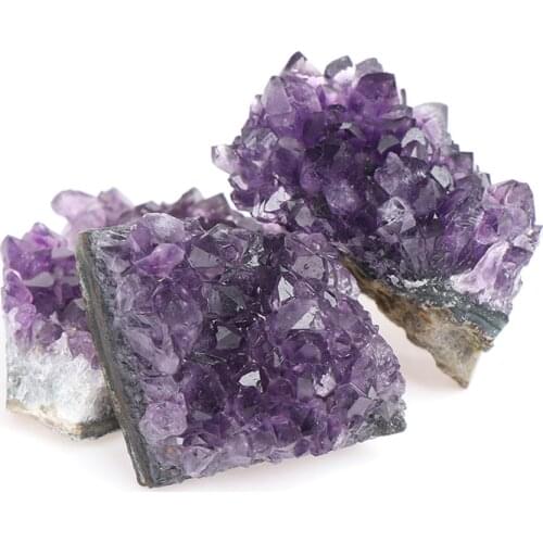 Natural Amethyst Cluster Quartz Crystal Mineral Specimen Healing Stones Gift Rough Ore Geography Teaching