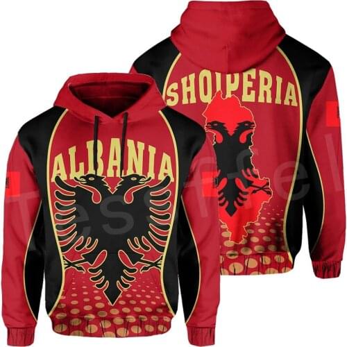 Tessffel Newest Albania Country Flag NewFashion Pullover Long sleeves Funny Tracksuit Unisex 3DPrint Zipper/Hoodies/Jacket A-3
