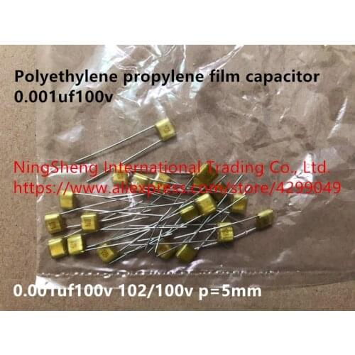 Original new 100% polyethylene propylene film capacitor 0.001uf100v 102/100v p=5mm (Inductor)