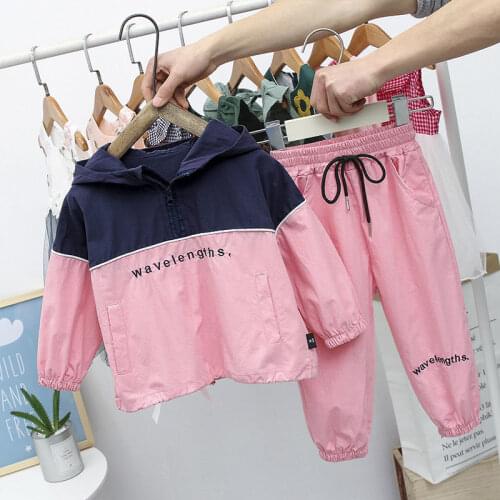 Autumn Girls Sport Clothes Set Sweatshirt Loose Pants Boys Girls Letter Pattern Costume for Girls Teenage Childrens Tracksuits
