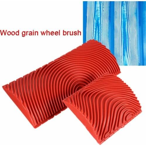2Pcs/set Rubber Roller Brush Imitation Wood Graining Wall Painting Vintage Furniture Texture Art DIY Home Decoration Paint Tool