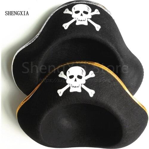 Caribbean Pirate Hat Ghost Festival Hat Halloween Captain Hat Taro Hat Nonwoven Felt Cap
