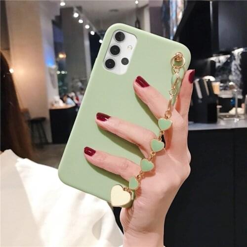 Case For Samsung Galaxy A32 4G A02S A72 A52 A12 A42 A41 A11 A31 A21S A51 A71 4G 5G Bracelet Silicone Cover Wrist Strap