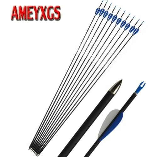 3/6/12pcs Archery Carbon Arrow 32inch Spine 1200 Mix Carbon Arrow OD 5.6mm Practice Hunting Accessory