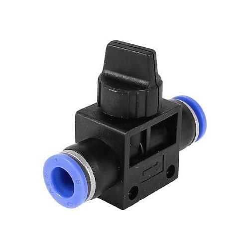 Air Pneumatic Quick Fitting 8mm to 8mm Push In Speed Controller Valve Black Blue