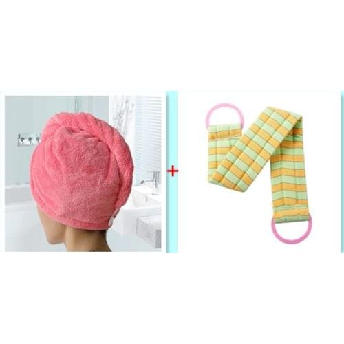Women Bathroom Super Absorbent Quick-drying Microfiber Bath Towel Hair Dry Cap Salon Towel Long thick bath sponge Pull Back
