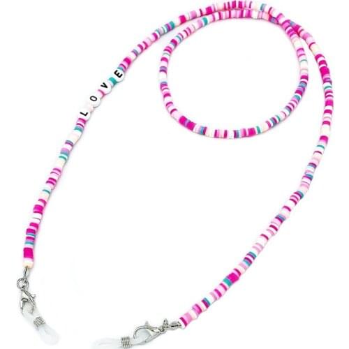 Women Gift Letter Bead Chain Face Mask Chain Necklace Anti-skid Glasses Frame Rope Neck Sunglasses Mask Lanyard Women Jewelry