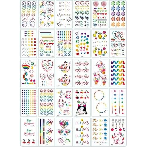 30PCS Smiling face Fashion Women Girl boys Temporary Tattoo Sticker Full Flower Arm Body Art Big Large Fake Tattoo Sticker