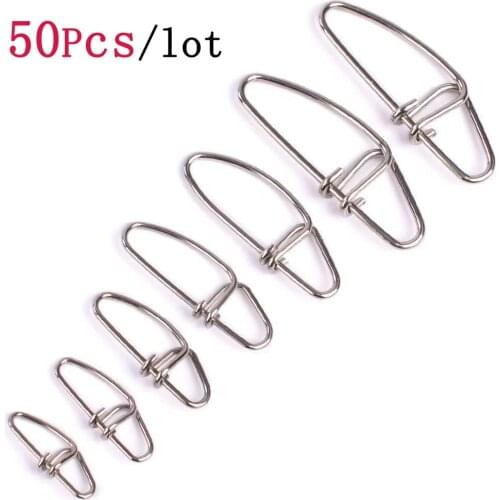 50pcs/lot Crosslock Swivel Snap Connector 0#-6# Fishing Barrel 13mm-28mm Swivel Safety Snap Fishing Swivels Accessories Tackle
