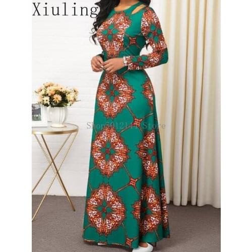 African Dashiki Dress Print Maxi Dresses Ethnic Muslim Abaya Bazin Robe Gowns Africa Long Riche Lady Traditional Hipster Islamic