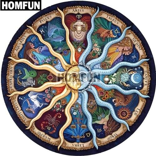 HOMFUN Full Square/Round Drill 5D DIY Diamond Painting "constellation" Embroidery Cross Stitch 5D Home Decor Gift A02253
