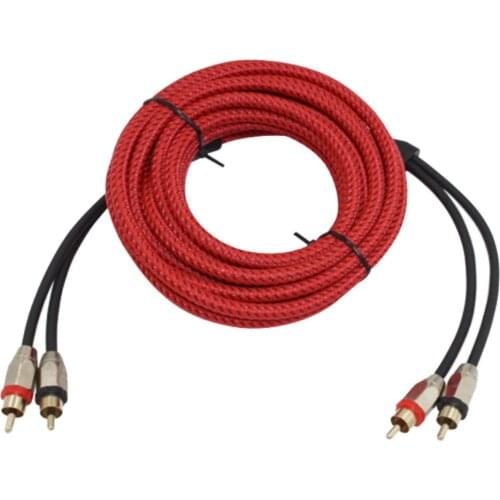 Audio cable power cable speaker wire 5m pure copper cable car audio amplifier sets RCA to RCA