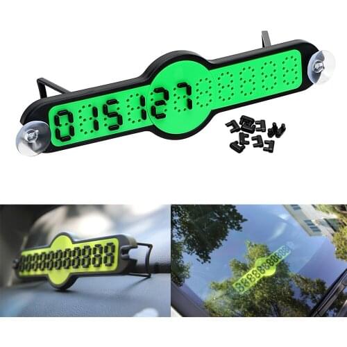 Car Temporary Parking Card with Suckers and Holder Car-styling Telephone Number Plates License Plate Car Sticker DIY 4 Colors