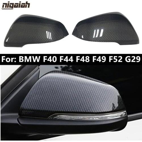 Pair Real Carbon Fiber Mirror Cover for BMW F40 F44 F48 F49 F52 Z4 G29 1 2 Series Rearview Mirror Caps Housing Shell Ox Horn