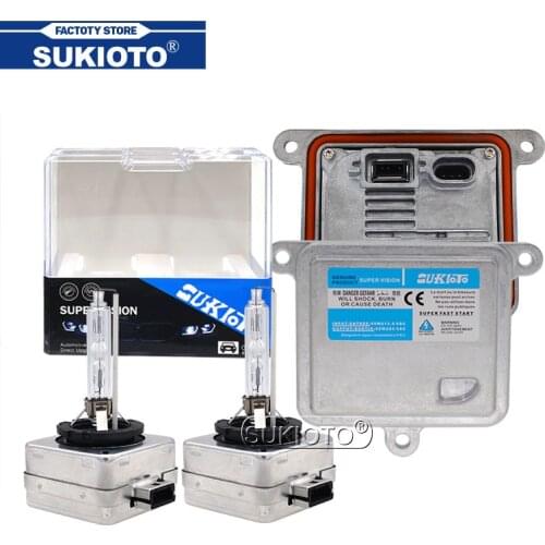 SUKIOTO 2021 New 55W Xenon D1S 5000K 6000K 8000K 4300K D3S Car Light Bulbs OEM Electronic HID Ballast D1R D3R Canbus Xenon Kit