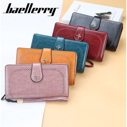 Hollow Out Pattern Retro Wallet Female Purse PU Leather Bag Women wallets Purses Vintage Long Wallets Handtassen Borsetta Donne
