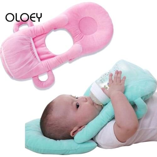 OLOEY Baby Bottle Holder Feed Pillow Infant Self Nursing pad Free Hand Cotton Children Milk Feeding Breastfeeding Bottle Rack