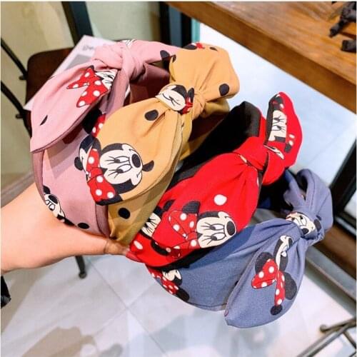 Disney retro cartoon cute girl Minnie mouse Polka dot bow headband wild hairpin jewelry doll accessories