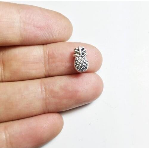 Eruifa 20pcs 8*5mm Mini Pineapple Zinc alloy Beads Charms Pendant Jewelry DIY Handmade Necklae