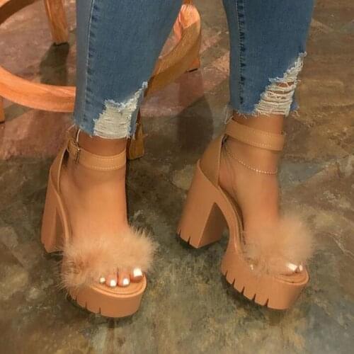 Summer Women High Heels Waterproof Platform Open Toe Shoes Super High Heel 12cm Womens Banquet Sandals Ladies Buckle Sandals
