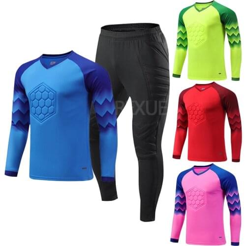 Men Goalkeeper jerseys long sleeve Rugby football shirt Goal keeper Sports Soccer Training top Shirts professional player Cloth