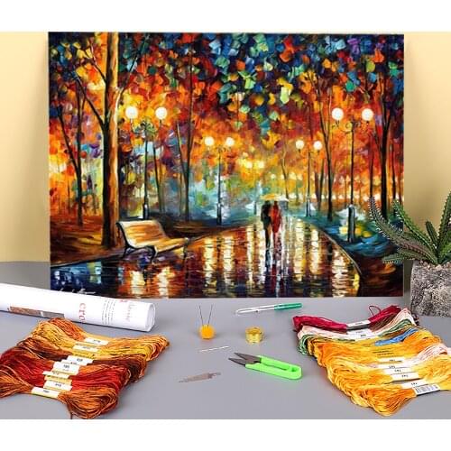 Landscape Pre-Printed 11CT Cross Stitch Complete Kit DIY Embroidery DMC Threads Craft Knitting Painting Needlework Stamped