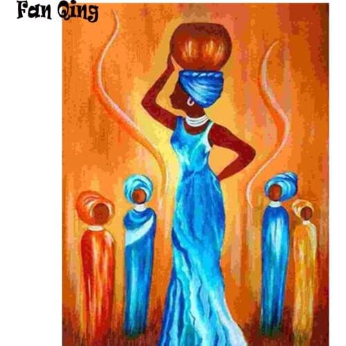 NEW 5D Diamond Painting African woman Cross Stitch Full Square Round Drill Diamond Embroidery For sale Mosaic Decoration