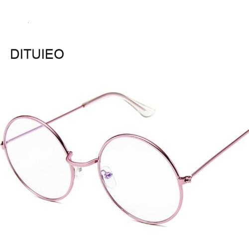 New Fashion Women Glasses Frame Women Men Pink Eyeglasses Frame Vintage Round Clear Lens Glasses Optical Spectacle Frame