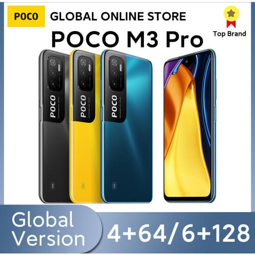 POCO M3 Pro 4G Global Version NFC Smartphone 4+64/6+128 Dimensity 700 Octa Core 90Hz FHD+DotDisplay 5000mAh 48MP Triple Camera