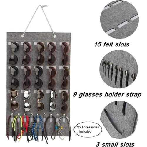 Hanging Sunglasses Eyeglasses Holder Wall Display Stand Sunglasses Organizer Storage Baskets