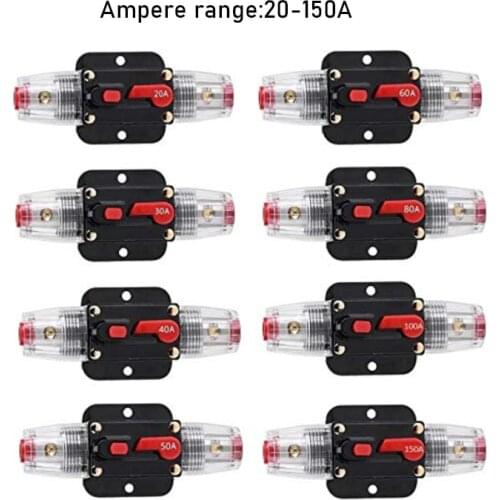 DC 12V 24V 100A fuse holder black car stereo audio inline circuit breaker for truck amplifier