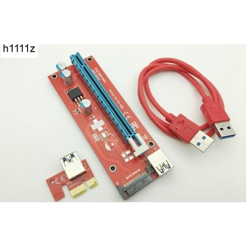 Riser Red VER007S PCI Express Riser Card 1x to 16x PCI-E Extender USB 3.0 Cable 15Pin SATA for BTC Mining Bitcoin Miner Antminer