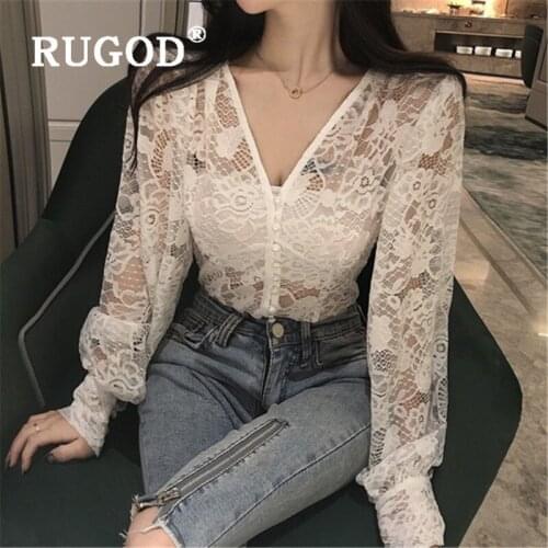 RUGOD Openwork Blouses