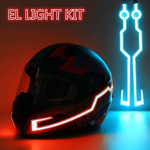 Clip-type Motorcycle Helmet LED Cold Light Flm Self-adhesive Reflective Luminous Sticker Strip Modified Waterproof Decoration