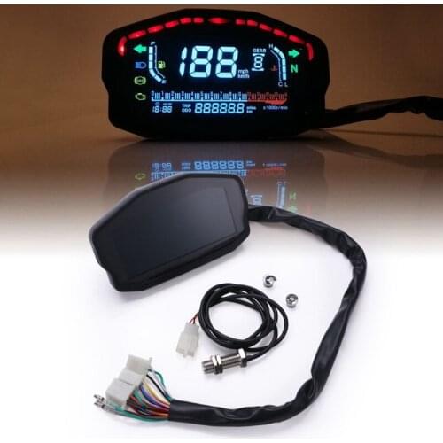 Universal For 1,2,4 Cylinders Motorcycle LCD Speedometer Digital Backlight Odometer For H-onda Ducati Kawasaki Suzuki