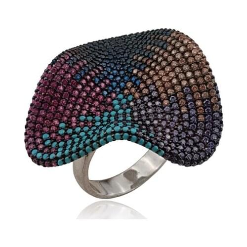 Multi Color Summer Collection Statement Women Rings 925 Sterling Silver Ladies Rings for Women