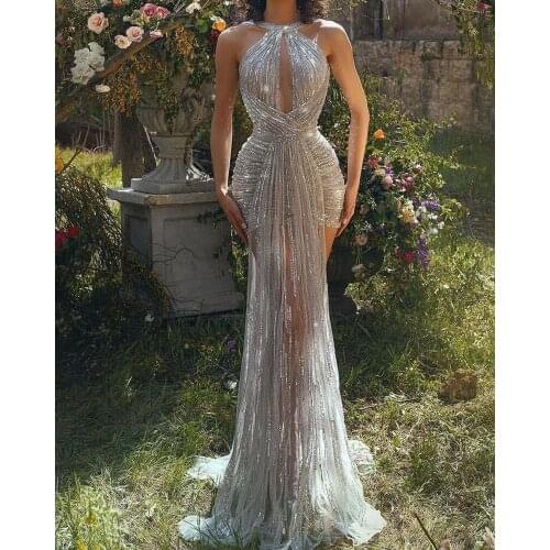 Sequin Prom Dresses for Women Hip Dress Sexy Hollow Out Dress Wedding Evening Dresses Formal Dress Guest Dress Lush Dress