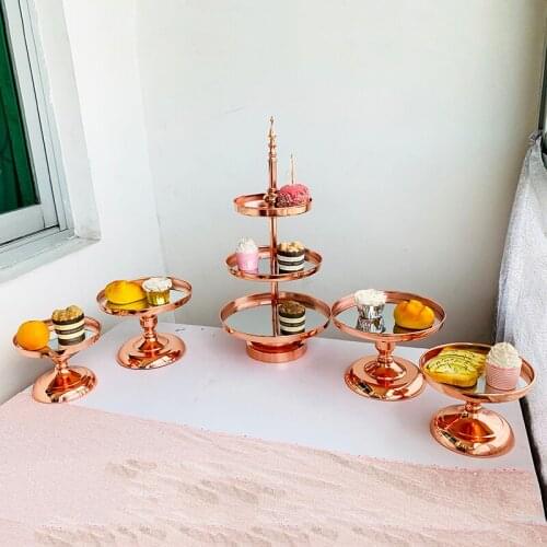1pcs-5pcs metal Cake Stands, 3 tiers , rose gold color