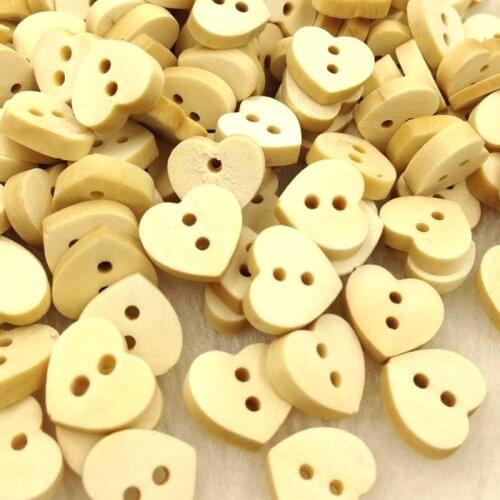 10/50/100pcs 12mm Love Heart Wood Buttons Sewing appliques Kids DIY Lots WB245