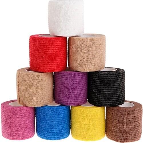 10pcs 5cm Disposable Tattoo Self-adhesive Elastic Grip Bandage Wrap Sport Tape