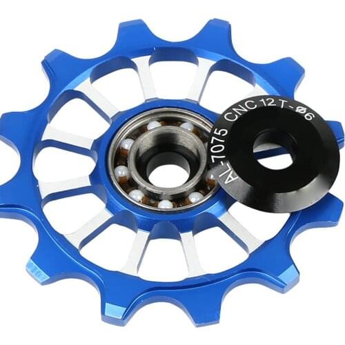 12T Road Bike Guide Roller Idler 6mm MTB Bicycle Rear Derailleur Wheel Pulley chain drop proof Ceramic Bearing for 4 5 6mm Axis