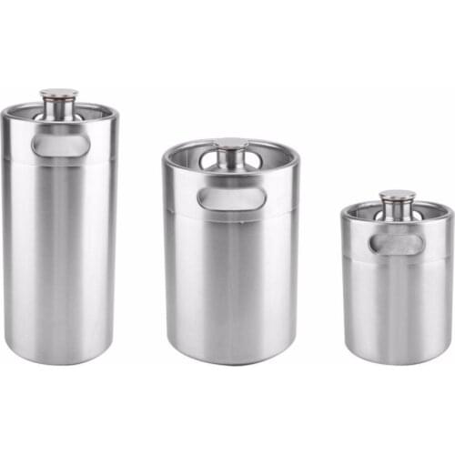 2/3.6/5L Stainless Steel Mini Beer Keg Pressurized Growler for Craft Beer Dispenser System Home Brew Beer Brewing Beer Supplies