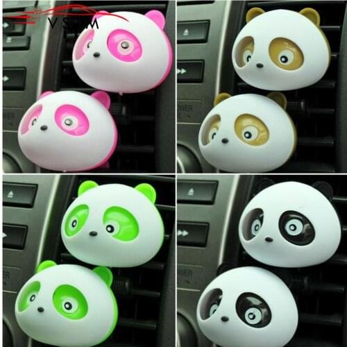 2pcs Car Outlet Perfume Air Conditioning Vent Air Freshener Car Styling Cute Panda Eyes Perfumes Auto car-styling Free Ship
