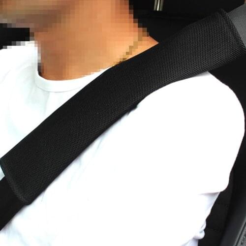 2Pcs Car Accessories Seat Belt Sandwich Fabric Safety Belt Shoulder Cover Adjustable Breathable Seat Belt Padding Pad Protector