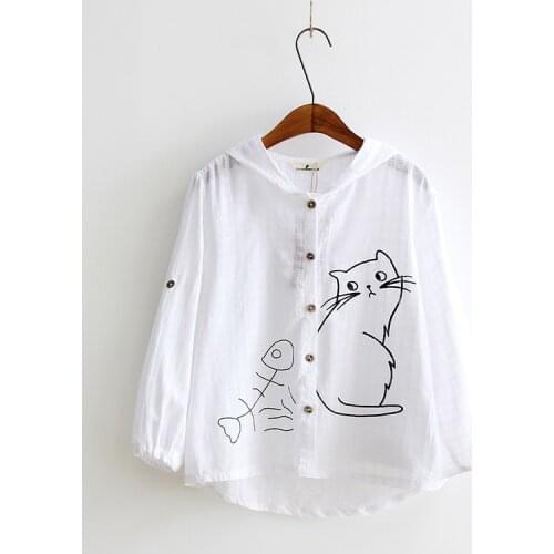 2021 Japanese T Shirt Women Long Sleeve Shirt Cotton Linen V Neck Loose Tee Shirt Woman Ladies Top Casual