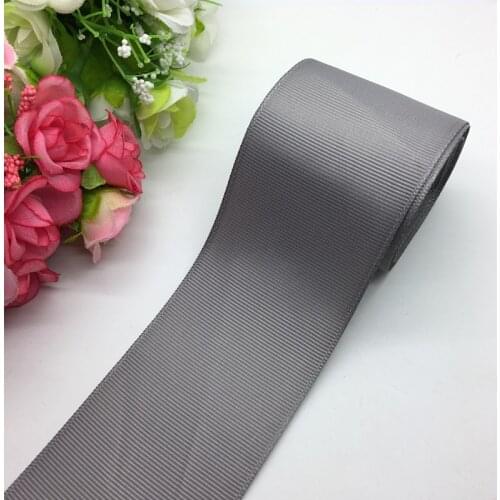 3yards/lot 2Inch 50mm Wide Gray Grosgrain Ribbon Hair Bows Wedding DIY Crafts