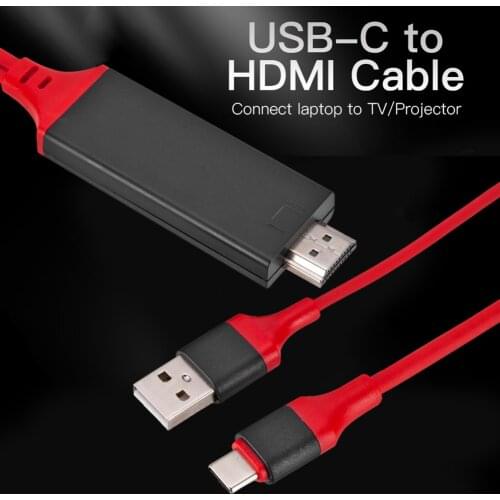4K Video Converter Cable Cord Outdoor Mobile Phone 2m Portable USB Type-C to HDMI-compatible Accessories for Smartphone HDTV