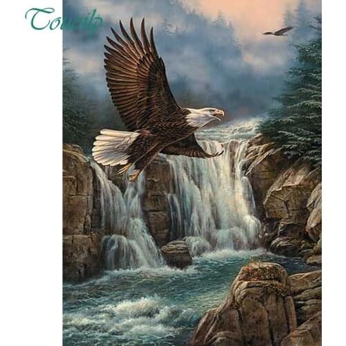 Diy Diamond Painting Cross Stitch Square&round landscape Eagle Falls Diamond Embroidery 5D Diamond Mosaic Crafts Home Decor